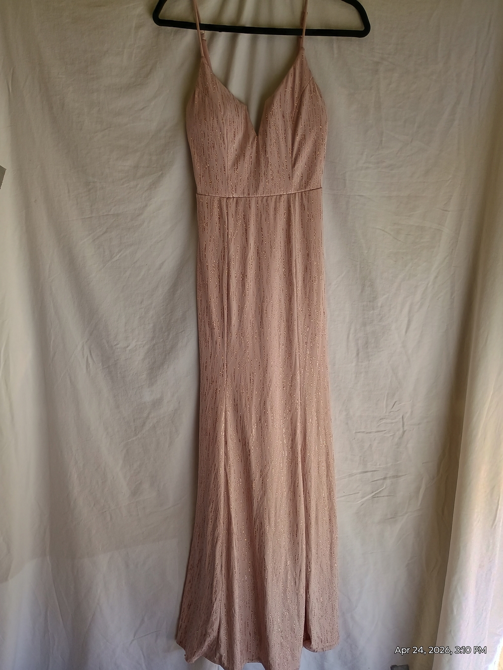 City Triangles Blush Lace Maxi Dress with Spaghetti Straps
